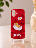 Jerry Uykuda Çizgi Film Tasarımlı Kırmızı Telefon Kılıfı