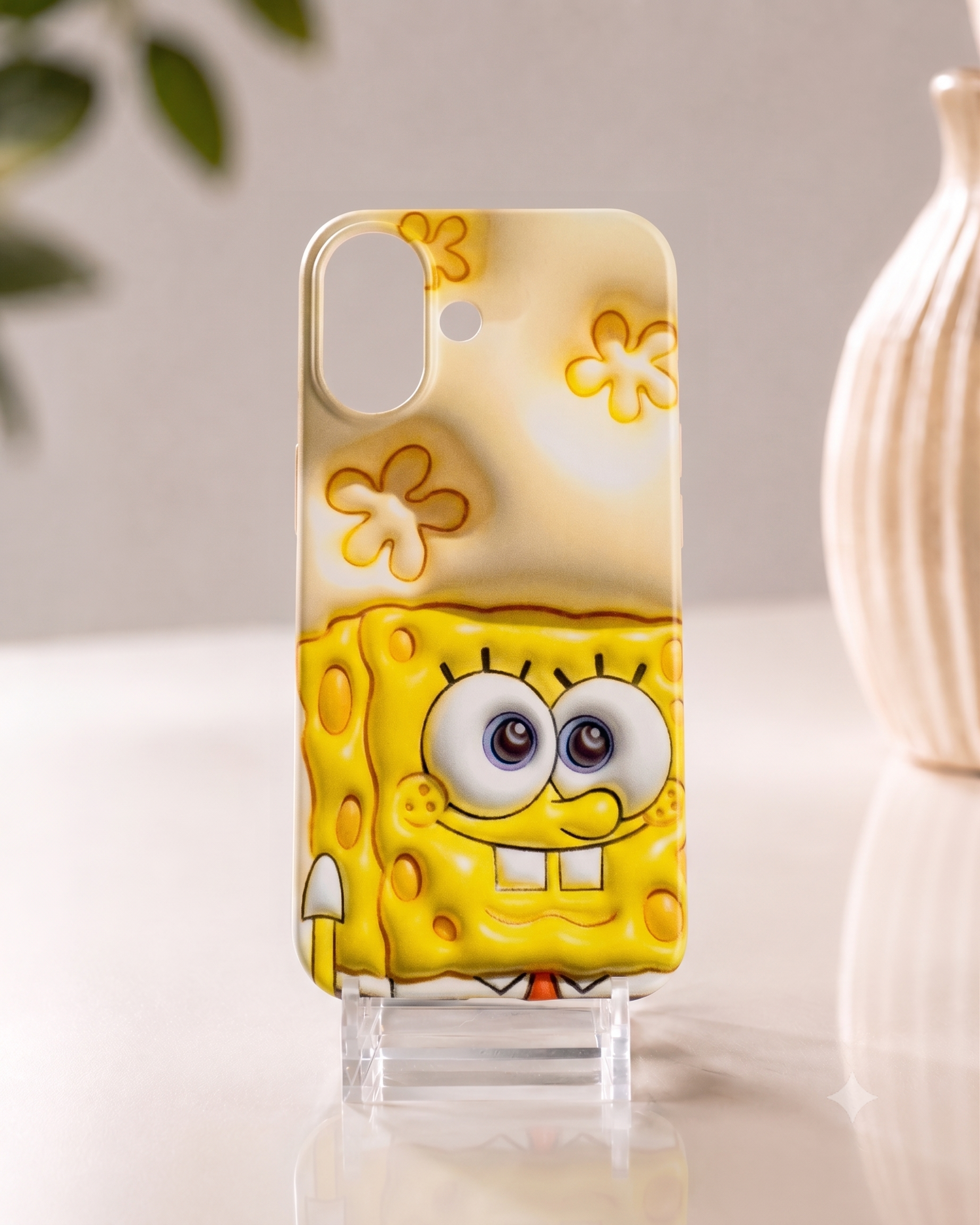 SüngerBob Çizgi Film Tasarımlı Sarı Telefon Kılıfı